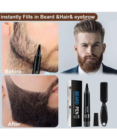 Waterproof Beard Filling Pen for Men - Black | Long Lasting Coverage | Natural Look | Beard Pencil Filler Kit - Buy Online on SooperMarket.com