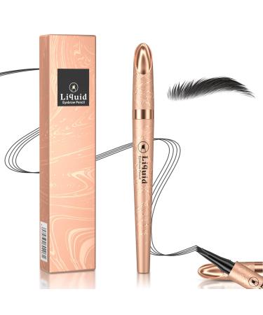 Ey brow pencil waterproof eyebrow pencil wiped-resistant liquid eyebrow pencils fast drying and durable welding effortlessly create natural eyebrow form (B-black)