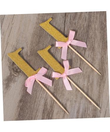 Gadpiparty 10 Pcs First Birthday Wedding Fondant Topper Baby Shower 1st Birthday 1 Year One Year Old Birthday Cake Picks Stick Glitter Cupcake Picks Cakes Cake Topper Insert Card Number - Buy Online on SooperMarket.com