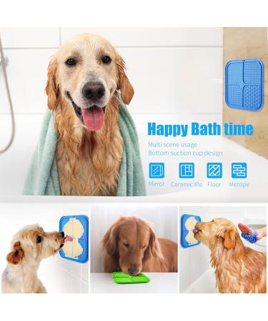Licky Mats Slow Feeder for Dogs Premium Lick Pad with Suction Cups for Dog Anxiety Relief Slow Feeder Dog Bowls Bathing Grooming and Training 2 Pack (Blue Green) - Buy Online on SooperMarket.com
