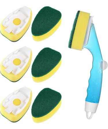 Non-Scratch Dishwand Refills: 6-Pack Heavy Duty Sponge Heads with Soap Dispenser - Dishwasher Safe Cleaning Tool Kit - Buy Online on SooperMarket.com