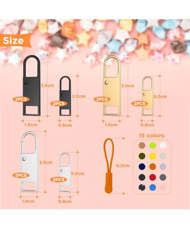 WD & CD 27-Piece Universal Zipper Replacement Kit | Metal Zipper Pulls & Extensions for Easy Repair - Buy Online on SooperMarket.com