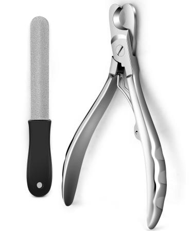 Gobeigo Dog Nail Clippers with Nail File, Professional Heavy Duty Dog Nail Trimmer, Full Martensite Steel Razor Sharp Blade Best for Large Dogs/Thick Toenail Pets/Old Cat, Ergonomic Non-Slip Handles