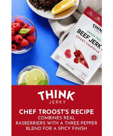 Think Jerky Variety Pack - Chef Crafted 100% All-Natural Grass-Fed Beef and Free-Range Turkey - Healthy Protein Snack, Low Calories, Salt and Fat - 1oz (8 Pack) - Buy Online on SooperMarket.com