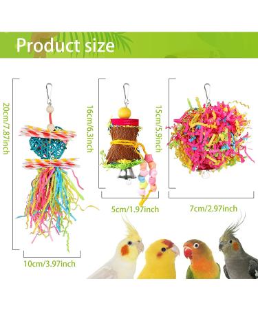 YUEPET Bird Shredder Toys 4 Pack - Small Parrot Chewing & Foraging Toys for Parakeets, Lovebirds, Cockatiels - Hanging Parrot Cage Toy - Buy Online on SooperMarket.com