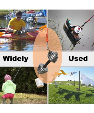 Magnet Fishing Rope with Hooks | Orange Nylon High Strength Cord | 65 Ft, 6mm Diameter - Buy Online on SooperMarket.com