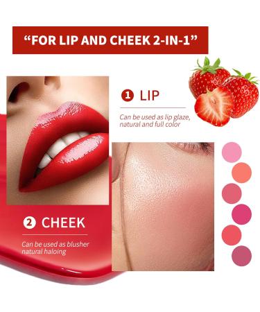 6Pcs Mini Fruit Juice Lip Stain Set - Korean Lip Gloss & Multi-Use Liquid Lipstick | Long Lasting Waterproof High Pigment Colors for Lips & Cheeks - Buy Online on SooperMarket.com