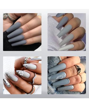 HTPARY Bright Grey Gel Nail Polish | Long Lasting, Soak Off, UV/LED Cure | Nail Art Manicure Salon Quality | Perfect DIY Gift for Girls & Women - Dark Grey - Buy Online on SooperMarket.com