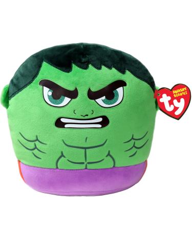 TY Marvel Avengers Hulk Squish-A-Boo 10 Inches | Licensed Squishy Beanie Baby Soft Plush Marvel Toys | Collectible Cuddly Stuffed Teddy Hulk 10 Inches