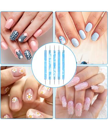 5Pcs Nail Dotting Pen Dotting Tools Set Double Ended Nail Art Dotting Tool Nail Design Dotting Tool for Gel Polish Decoration Blue - Buy Online on SooperMarket.com