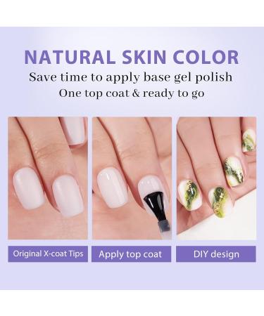 XS Short Square Gel Nail Tips - Pre Colored Milky White Soft Gel Nail Tips | Natural Press-On Nails | XCOATTIPS Pre Applied Primer - Buy Online on SooperMarket.com