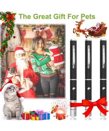 3 PCS Long Range Dot Clicker Toy Pen for Indoor Interactive Teaching - Green Red Violet | Cat Puppy Kitten Lazer Toy | Bright Clicker for Dog Cat Training Exercise - Buy Online on SooperMarket.com