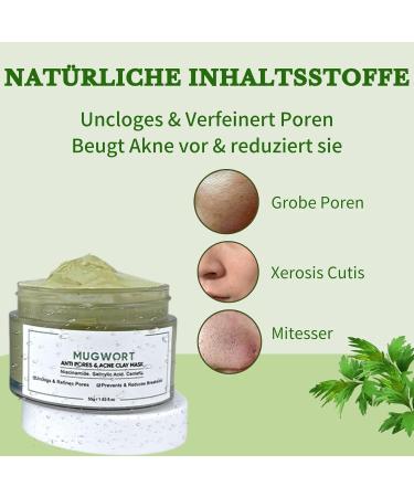 Green Tea Clay Mask - Deep Cleansing Blackhead Remover | Poreless Spa Face Mask for Acne Detoxification & Skin Purification - 55g - Buy Online on SooperMarket.com