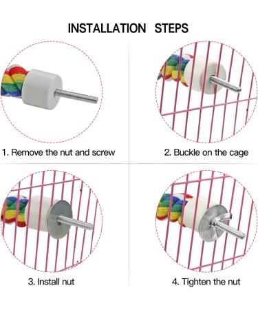 Bird Rope Spiral Perch - Ideal Climbing Rope for Parrots Budgies Cockatiels & Parakeets | 80cm with Metal Nut - Buy Online on SooperMarket.com