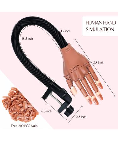 Saviland Flexible Practice Hand for Acrylic Nails | Manicure Training Kit for Beginners with 200 Nail Tips and Accessories - Buy Online on SooperMarket.com