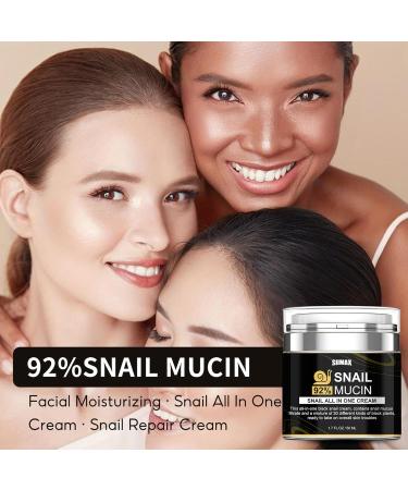 Pressed Snail All in One Cream 92 Snail Mucin Moisturiser Smooths Fine Lines Relieves Redness Long-Lasting Hydration Snail Repair Cream for All Skin Types 50ml - Buy Online on SooperMarket.com