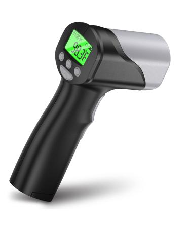 Medical Grade Clinical F-Doc Forehead Thermometer for Adults and Kids v2X Black Digital Thermometer Infrared No Touch Temporal Laser Gun Indoor and Outdoor Safe Non-Contact Touchless 1s Results