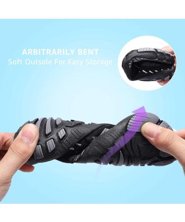 HIITAVE Kids Water Shoes - Quick Drying Aqua Sneakers, Dark/Gray, Big Kid Size 3 - Buy Online on SooperMarket.com