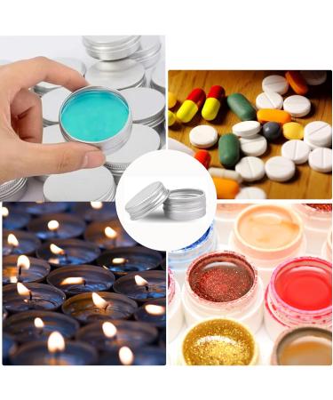 Aluminium Empty Containers 4 Pcs Round Travel Cream Jars 10 ml Empty Aluminium Tins with Lids Little Tin Pots Cosmetic Pots for Lip Balm Lotion Cream Masks Mini Candles Cosmetics (Silver) - Buy Online on SooperMarket.com