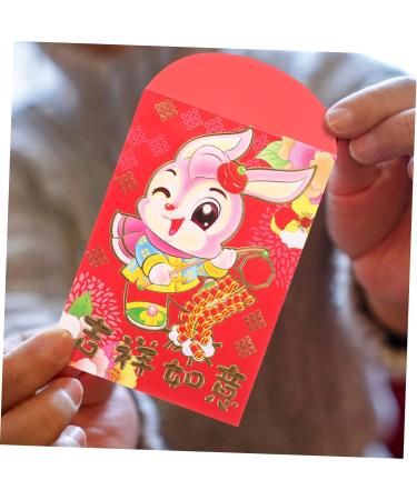 MAGICLULU 60pcs 2023 Year of The Rabbit Red Packets Bunny 2024 Year Money Bag Red Luck Money Bag Festival Red Envelope Red Envelope for The Year of Dragon Paper Personality Lai See Bag Assorted Color 1 1.5X8X0.1CM - Buy Online on SooperMarket.com