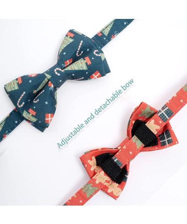 2 Pack Breakaway Christmas Cat Collars with Bow Tie - Red & Green - Buy Online on SooperMarket.com