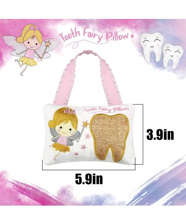 Gold Shiny Teeth Tooth Fairy Pillow with Pocket - Kids Tooth Fairy Souvenir Collection - Buy Online on SooperMarket.com