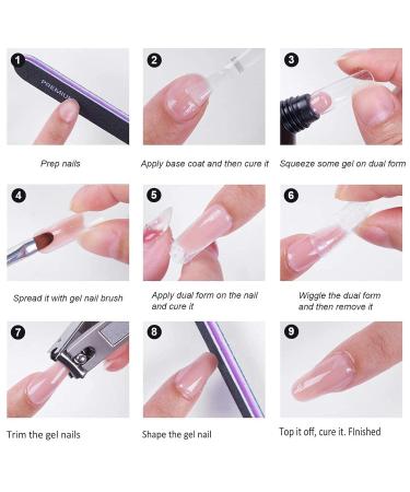 BNG 120 Pieces Nail Forms - Dual Full Cover Extension Moulds for Poly Nail Gel | Clear 6 - Buy Online on SooperMarket.com