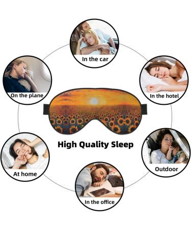 SSIMOO Sunflower Field Sunset Eye Mask - Soft Breathable Sleep Patch for Women | Perfect for Travel & Relaxation - Buy Online on SooperMarket.com