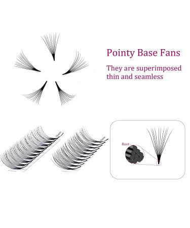 10D-CC 0.07 15-20mm Mix Premade Fans Eyelash Extensions | Pointed Base | Middle Stem | CC Curly Lash Fans - Buy Online on SooperMarket.com