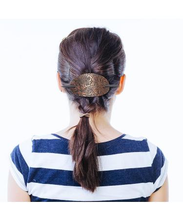 6-Piece Leather Hair Barrette Set for Women | Hair Accessories with Stick | Hair Clip Ponytail Pin for Long Hair - Buy Online on SooperMarket.com