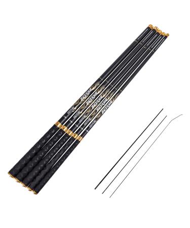 Goture//Telescopic Tenkara Fishing Rod//Ultralight Travel Fishing Rod,Portable Collapsible Bass Crappie Rod,1 Piece Carbon Fiber Inshore Stream Trout Pole 10 12 15 18 21 24 Free Tip Set(Top 3 Segment) 1 Piece SEEKER,Black 12ft/3.6m