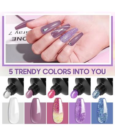 Janolia Amethyst Nail Extension Kit - UV Gel Starter Set with Nail Lamp Base & Top Coat for Perfect Nail Art Design - Buy Online on SooperMarket.com