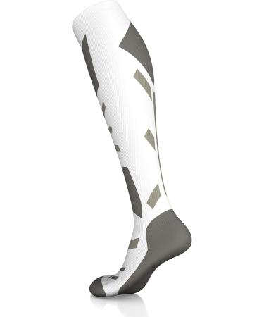 COMPREX Compression Stockings | Ultimate Ski Travel & Pregnancy Socks | Breathable Compression Socks (White/Gray Size 35-38) - Buy Online on SooperMarket.com
