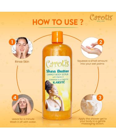 CAROT S Shea Butter Body Wash - 33.8 Fl oz / 1000ml - Revitalizing and Nourishing Skin Treatment - Buy Online on SooperMarket.com