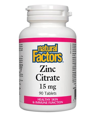 Natural Factors Zinc Citrate 15mg Tablets 90 Count by Natural Factors