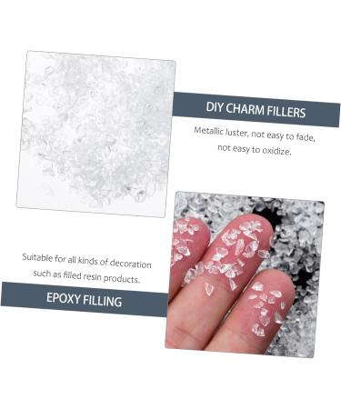 Mikinona 1 Glass Chip Vintage Glass Ornament Crafts Chips in Bulk Vintage Vase Crushed Glass Metal Filler Rhinestone for Nails Metallic Glass Beads Bottle Irregular Jewelry Drill 0.5X0.3cm transparent - Buy Online on SooperMarket.com