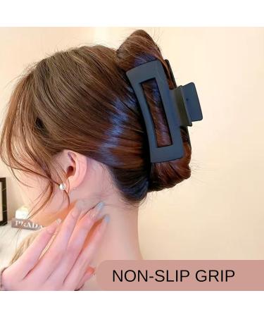 Set of Hair Claw Clips in Brown, Beige, Cream, and Black for Women, Girls, Unisex - Medium Size Rectangle Box Hair Clip - Buy Online on SooperMarket.com