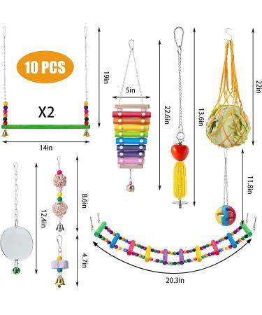 10PCS Chicken Toys: Xylophone, Bridge Swing, Pecking, Mirror, Vegetable Feeder for Hens - Buy Online on SooperMarket.com