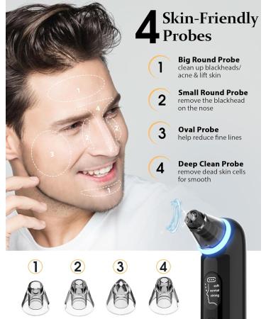Black Head Remover Tools Blackhead Pore Vacuum: Electric Facial Pore Cleaner 3 Suction Levels Rechargeable Pimple Comedone Extractor Skin Care for Face - Buy Online on SooperMarket.com