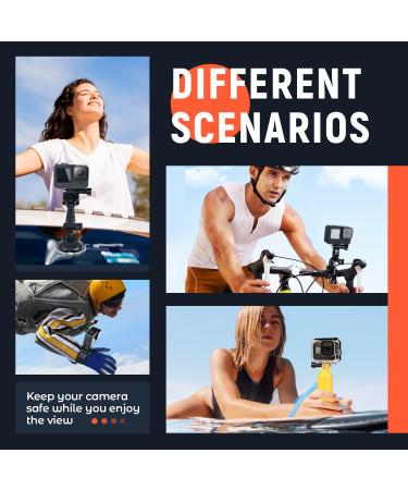 HONGDAK Action Camera Accessories Kit for GoPro & Universal Action Cameras with Carry Bag - Compatible with GoPro Hero 11 10 9 8 7 6 5 4 3 3+, GoPro Max, Fusion, Insta360, DJI Osmo, AKASO, and More - Buy Online on SooperMarket.com