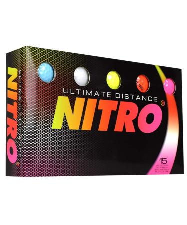 Nitro Ultimate Distance Golf Ball (15-Pack), Multi-Colored
