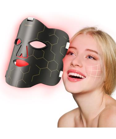 Sthmolepy Red Light for Face Near Infrared LED Light Dual Power Drive Red Light Lamp at Home Gray Gold