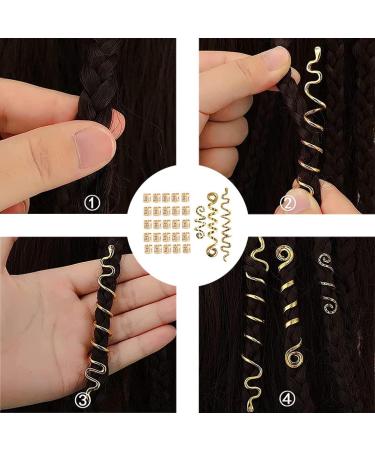 CUHZA 28 Pieces Dreadlock Beads Spiral Hair Clips Rings Hair Jewelry Hair Jewelry Braids Hair Beads Hair Rings Hair Spirals Unisex (Gold) - Buy Online on SooperMarket.com