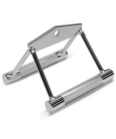 Yes4All Seated Row Double D Handle Cable Attachment  Double D Grip / Double Row Handle for Cable Attachment (Chrome) A. Double Row Chrome