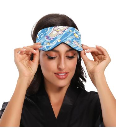 Haskirky Light Blocking Eye Mask - Breathable and Adjustable for Adult Men and Women - Great for Travel, Yoga, Meditation, and Office - Deep Sleep Goodies - Cute Cartoon Sea Design - Buy Online on SooperMarket.com