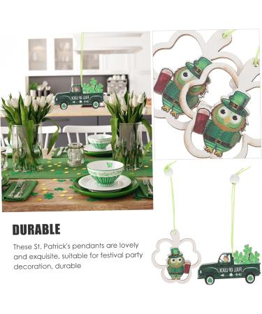 ABOOFAN 4 Boxes Wooden Patrick's Wall Exquisite Decors Wood Pendants Adorable Party Festival St of Hanging - Buy Online on SooperMarket.com