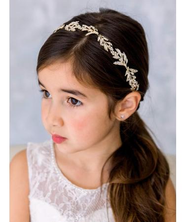 SWEETV Flower Girl Headpiece - Gold Crystal Hair Band for Wedding, Birthday Party & Photography | Princess Hair Accessories for Toddlers & Little Girls - Buy Online on SooperMarket.com
