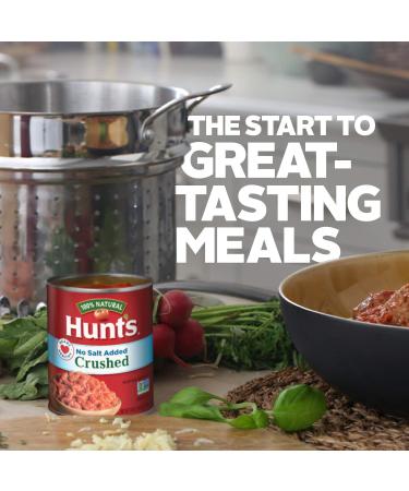 Hunt's Crushed Tomatoes No Salt Added 28 oz - Best Quality Tomatoes for Healthy Cooking - Buy Online on SooperMarket.com