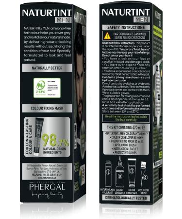 Naturtint Mens Permanent Hair Colour Gel 3N Dark Chestnut Brown for Hair Beard and Moustache. Ammonia Free up to 100% Grey Coverage Natural Looking Long Lasting Results - Buy Online on SooperMarket.com