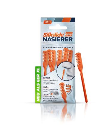 Silkslide nose hair trimmer 6 pieces - nasier nose hair razor for men women with one blade known from the lion cave without electricity |Hygienically produced in de 6 pieces (1 Pack)